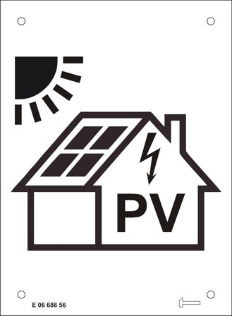 Hammarprodukter V5308043 Skylt för solcellsanläggning, Elfördelning & strömförsörjning