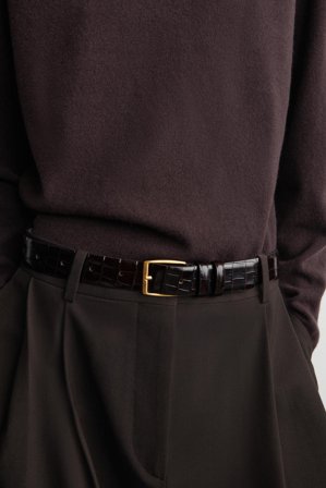 COS Women's Merino Wool Crew-Neck Jumper in Brown