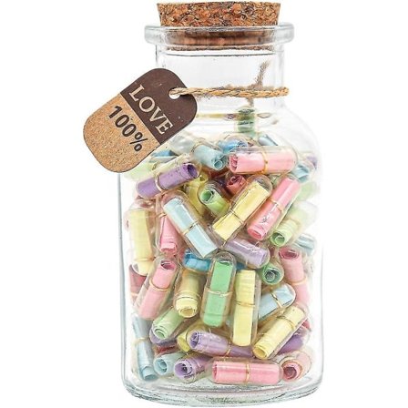 Kapseliviesti pullossa Lasi kapseli poikaystävälle/tyttöystävälle Rakkauskirje Ystävänpäivä Syntymäpäivä 10 kpl