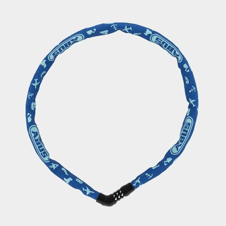 Candado de cadena con código / candado de combinación ABUS Steel-O-Chain 4804C, 75 cm, Ø4 mm, Blue Symbols