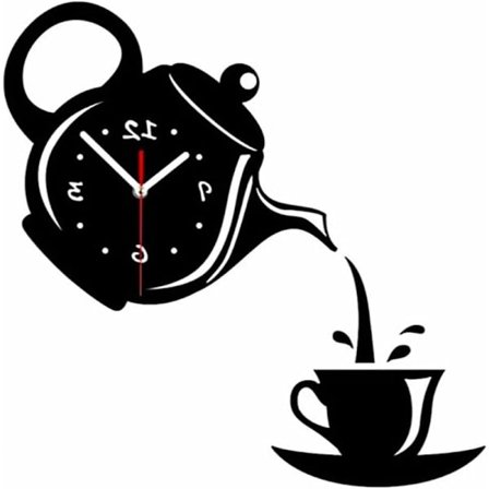 DIY väggklocka, ramfri stor väggklocka 3D spegelklistermärke Meta