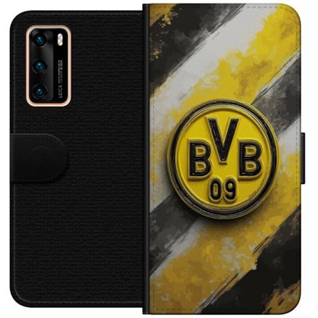 Kompatibel Tegnebogsetui til Huawei Huawei P40 Farverigt abstrakt puslespillsmønster, der symboliserer fællesskab, mangfoldighed og kreativitet i mo