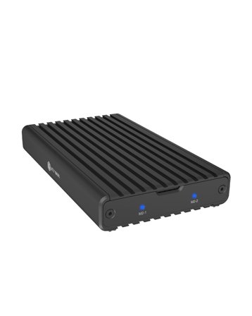 ICY BOX 2-bay M.2 PCIe NVMe-kabinett USB 3.2 Gen2x2 Type-C , 20 Gbit/s, verktøyløs