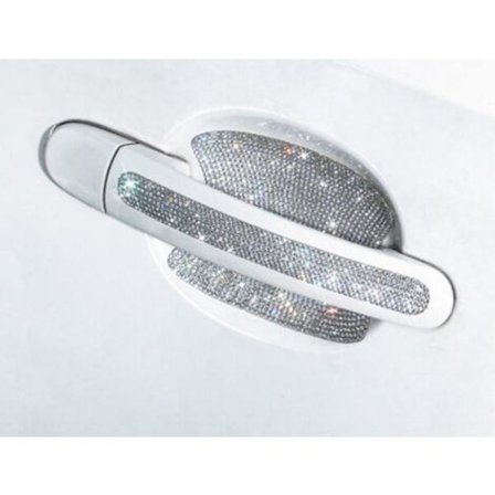 Auton ovienkahvojen timantti-koristekalvo, heijastava nauha (valkoinen)