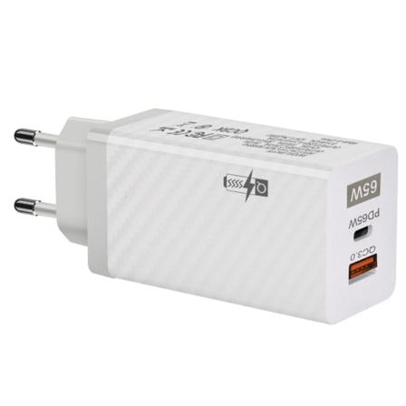 65W GaN Oplader til QC 3.0 PD 65W Hurtigopladning Hurtigopladning til mobiltelefon Type C PD USB Mobiltelefonoplader US/EU P