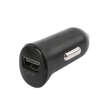Essentials Car charger 12W, USB-A Light. Cable 1m, MFi, Black