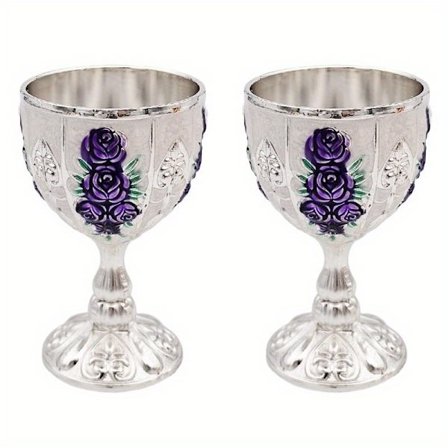 2 stk. Vintage Middelalderlig Stil Kalk Kop Metal