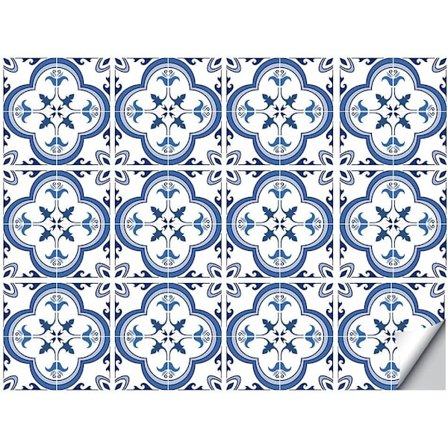 Dekorative Fliseklistermærker Sæt 10 Enheder 15x15 cm Selvklæbende Aftagelige Blå Talavera Fliser Bagvæg Vandtæt Køkken Badeværelse Møbler