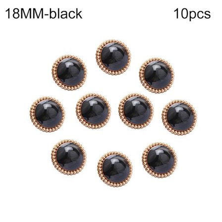 10 kpl Pearl Buttons Paidan napit MUSTA 18MM10 KPL 10 KPL