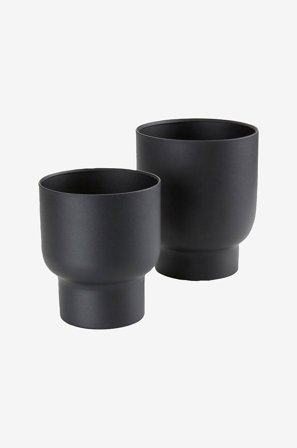 House Nordic - Krukke FULDA sæt af 2 - Sort - Udendørs potter - Fra Homeroom