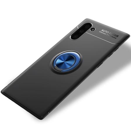 Glatt beskyttende deksel Ringholder - Samsung Galaxy Note10 Svart/Blå