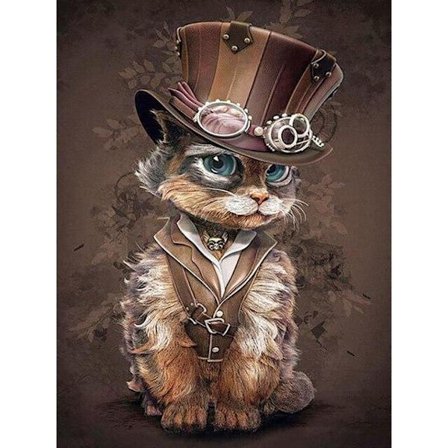 30 × 40 Steampunk katt diamantmålning (30 * 40, 1 st)