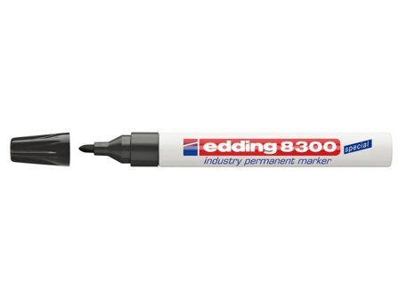 EDDING Märkpenna Permanent 8300 för industrin, medium1,5 - 3 mm linjebredd, svart - Lyreco - Kontorsmaterial - Pennor - Märkpennor - Rund spets