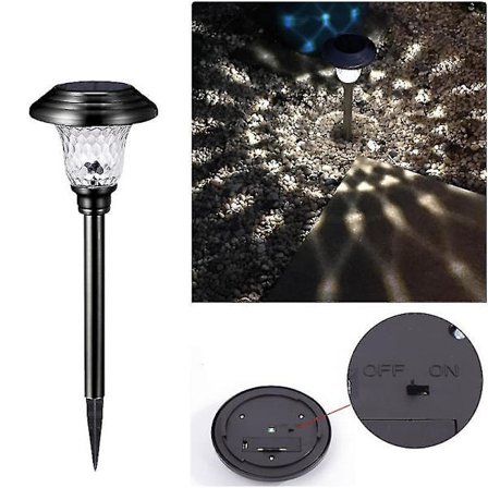 Solar Lawn Lamp Outdoor Solar Lawn Lamp Waterproof Stainless Steel Glass Led