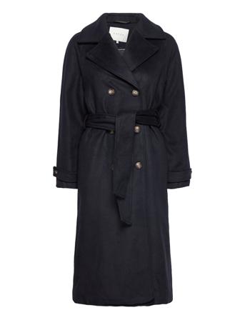 Kalisette Double Breasted Coat Outerwear Coats Winter Coats Navy Kaffe