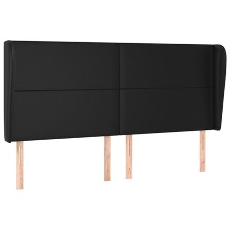 Vidaxl Huvudgavel Med Kanter Svart 163x23x118/128 Cm Konstläder Svart