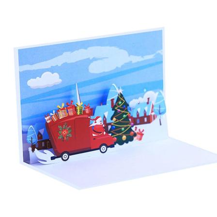 Joulukortti 3D Pop Up -kortti kirjekuorella Postikortti Juhlkutsu