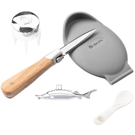 Laguiole Gaveæske med østerskniv 5 dele, egetræ | KitchenOne