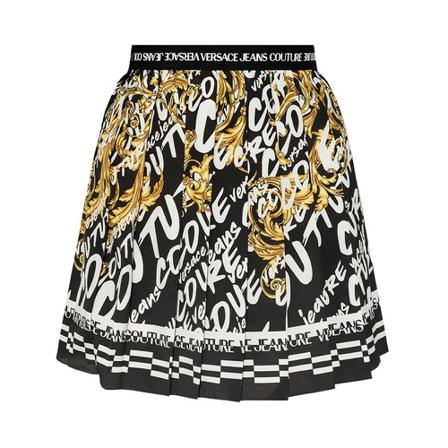 Versace Jeans Couture, Spódnica ze wzorem Czarny, Kobieta, Rozmiar: S