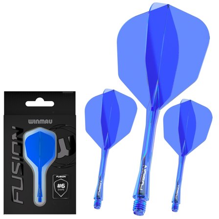Winmau Fusion #6 Integrated Flight & Shaft Blue (Translucent)