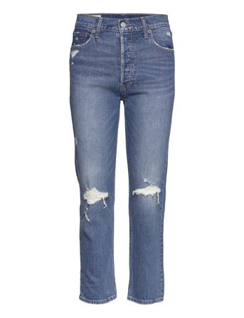 High Rise Cheeky Straight Jeans With Washwell Blue GAP