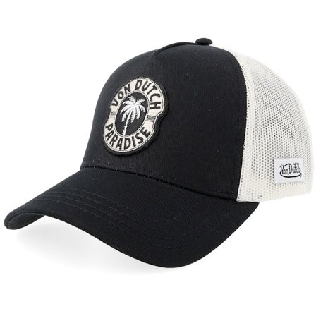 Von Dutch - Svart trucker Caps - Paradise Patch White/Black A-frame Trucker @ Hatstore
