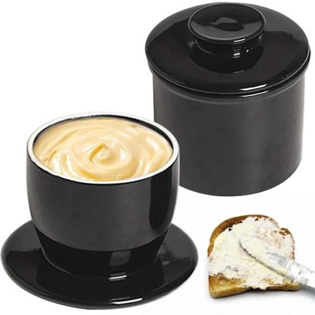 Fransk smørskål, slitesterkt porselen, unik design