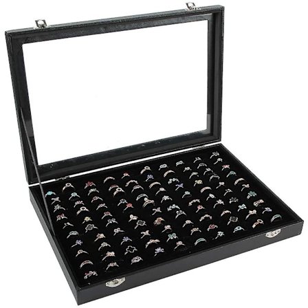 Ring Holder, Ring Case, 100 Slot Ring Box Oppbevaring Organizer Smykker Ring Display