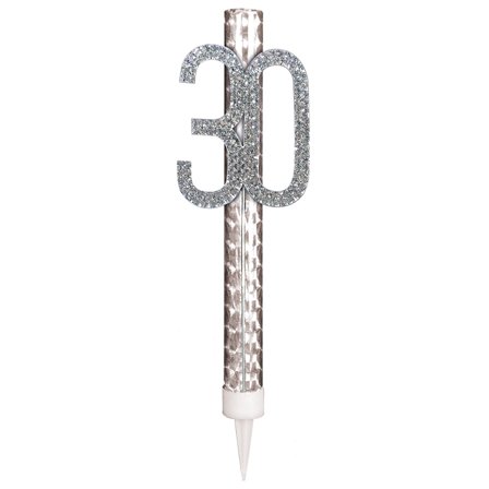 Sølv Isfontæne med Tal 30