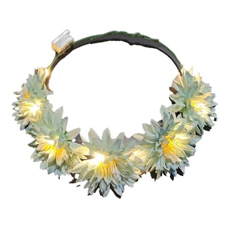 LED-blomsterkrona, blomsterkrans pannband lysande LED-blomsterhuvudbonad blomsterhuvudbonad