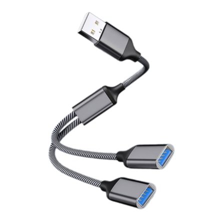 USB Splitter Kabel USB Hub Strømudvidelsesadapterkabel 28cm/11.02in Grå