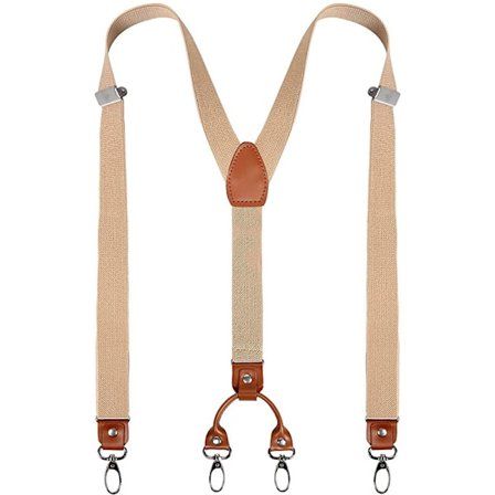 1 st herrbyxor breda 4 clips baksida hållbara elastiska justerbara hängslen starka metallklämmor (A04)