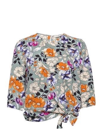 Onlnova Lux 3/4 Knot Top Aopwvn Grey ONLY