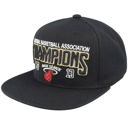 Mitchell & Ness - NBA Schwarz Snapback Cap - Miami Heat Champs Black Snapback @ Hatstore