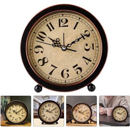 Retro Vekkerklokke Dekorativ Bordklokke for Soverom Kjøkken og Kontor Stille Design for Stilig Hjemmeinnredning Materiale for Langvarig Bruk