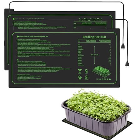 Varmemåtte til planter 25×52 cm, vandtæt isoleret måtte, 20W spirevarmemåtte, plantevarme til hydroponisk dyrkning, energibesparende