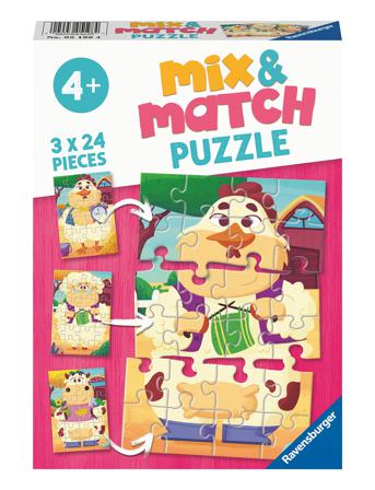 Mix & Match My Farm Friends 3X24P Toys Puzzles And Games Puzzles Classic Puzzles Multi/mönstrad Ravensburger