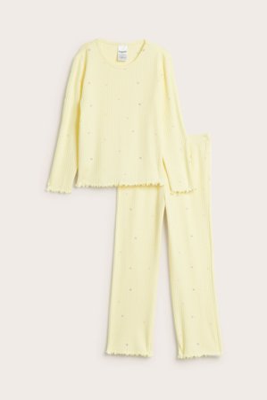 Kappahl | Ribbad pyjamas | Ljusgul