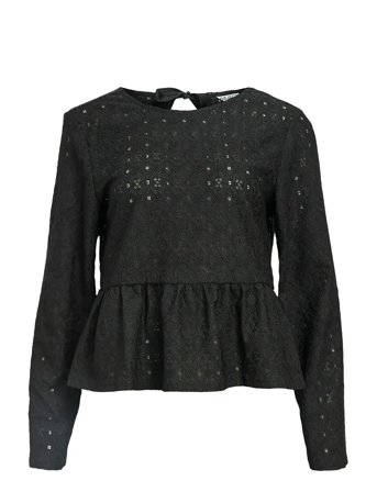 Objlaila L/S Re Tie Top Div Black Object