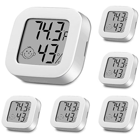6 delar Fuktighetsmätare Fuktighetssensor inomhustermometer Hög noggrann temperatur- och fuktighetsmätare Fahrenheit