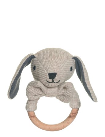 Teddy Baby, Organic Rattle Dog, Knitted Beige Teddykompaniet