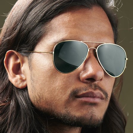 Aviator Gold-Tone & Dark Green Polarised Sunglasses for Men - Aviator sunglasses