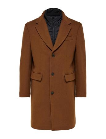 Slhjoseph Wool Coat Noos Selected Homme Brown
