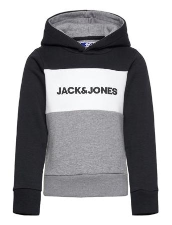 Jjelogo Blocking Sweat Hood Jr Hoodie Svart Jack & J S
