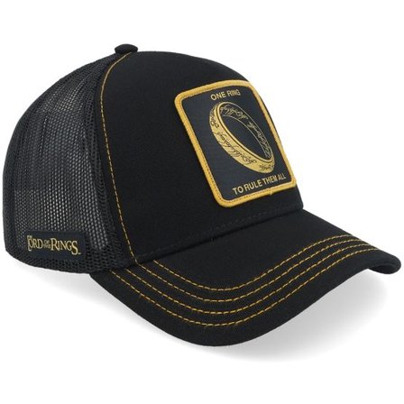 Capslab - Svart trucker Keps - Lord Of The Rings One Ring Black/Gold Trucker @ Hatstore