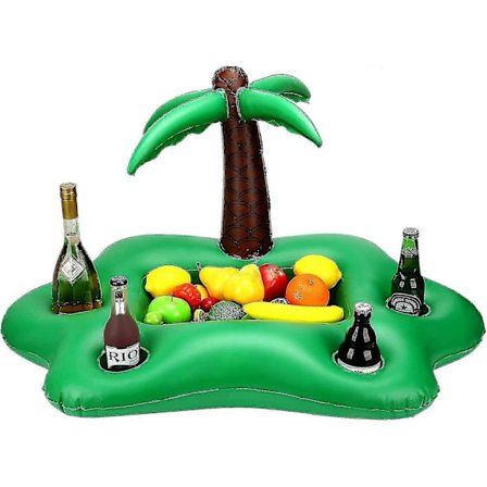 Uppblåsbar Kokospalm Dryckeshållare Grön Bärbar Flytande Dryck Sallad Frukt Serveringsbar Pool Party Tillbehör Sommar Strand Fritid Koppställ