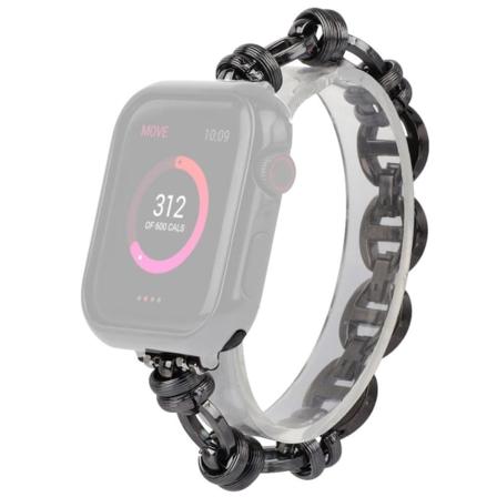 Apple Watch (45mm) punk-tyylinen ruostumattomasta teräksestä valmistettu ranneke - Musta Black