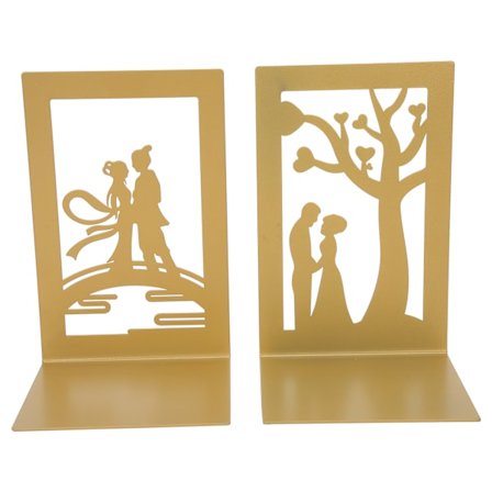 Metalliset Kirjanjakajat Paksuuntuneet Liukumattomat Kirjanpidikkeet Työpöydän Järjestys Kirjahylly Käsityökokoelma (Kukkateline Tapaaminen Sillalla)