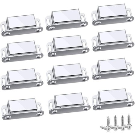 Magneettilukko, 12 magneettilukkoa kaappeihin, tehokas ja kestävä magneetti jopa 6 kg, laatikoihin, suihkuoven magneettinen kaappi, vaatekaappi, hytti