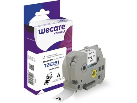 WECARE Tape 24mm TZe-251 Svart på Vit - Lyreco - Kontorsmaskiner - Märkmaskiner och tape - Tape - Brother TZ